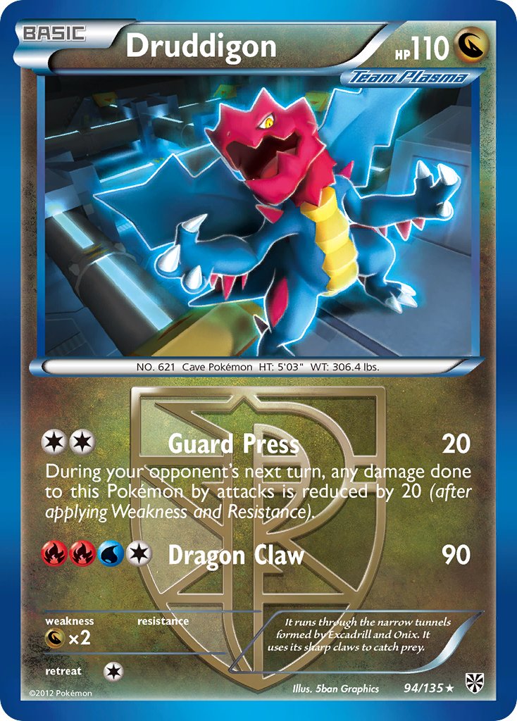 Druddigon (94/135) (Theme Deck Exclusive) [Black & White: Plasma Storm] | Play N Trade Winnipeg