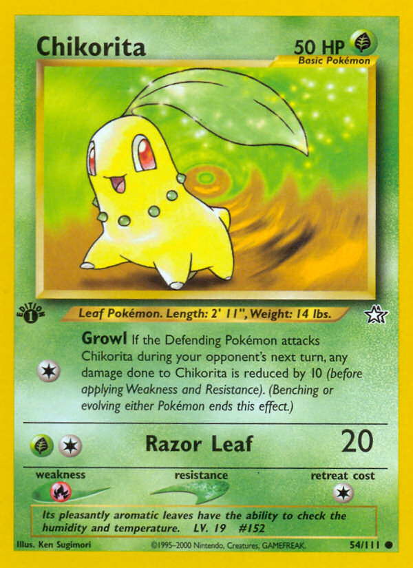 Chikorita (54/111) [Neo Genesis 1st Edition] | Play N Trade Winnipeg