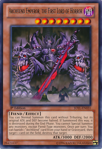 Archfiend Emperor, the First Lord of Horror [JOTL-EN031] Rare | Play N Trade Winnipeg