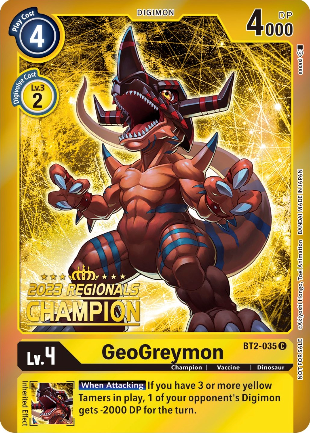 GeoGreymon [BT2-035] (2023 Regionals Champion) [Release Special Booster Promos] | Play N Trade Winnipeg