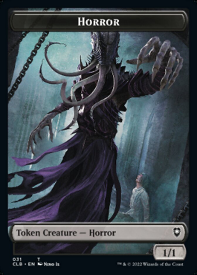 Horror // Centaur Double-sided Token [Commander Legends: Battle for Baldur's Gate Tokens] | Play N Trade Winnipeg