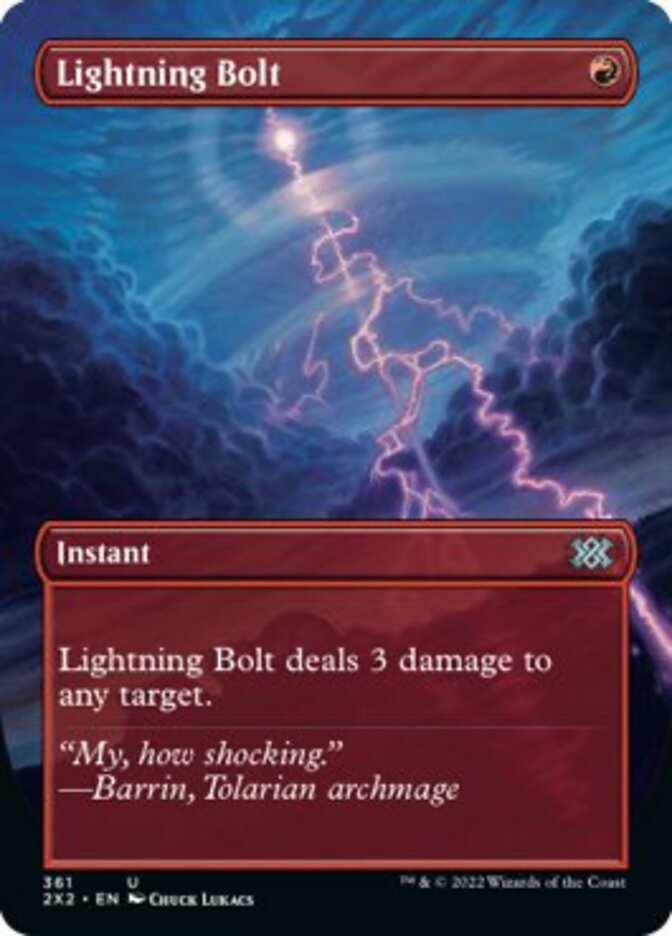 Lightning Bolt (Borderless Alternate Art) [Double Masters 2022] | Play N Trade Winnipeg