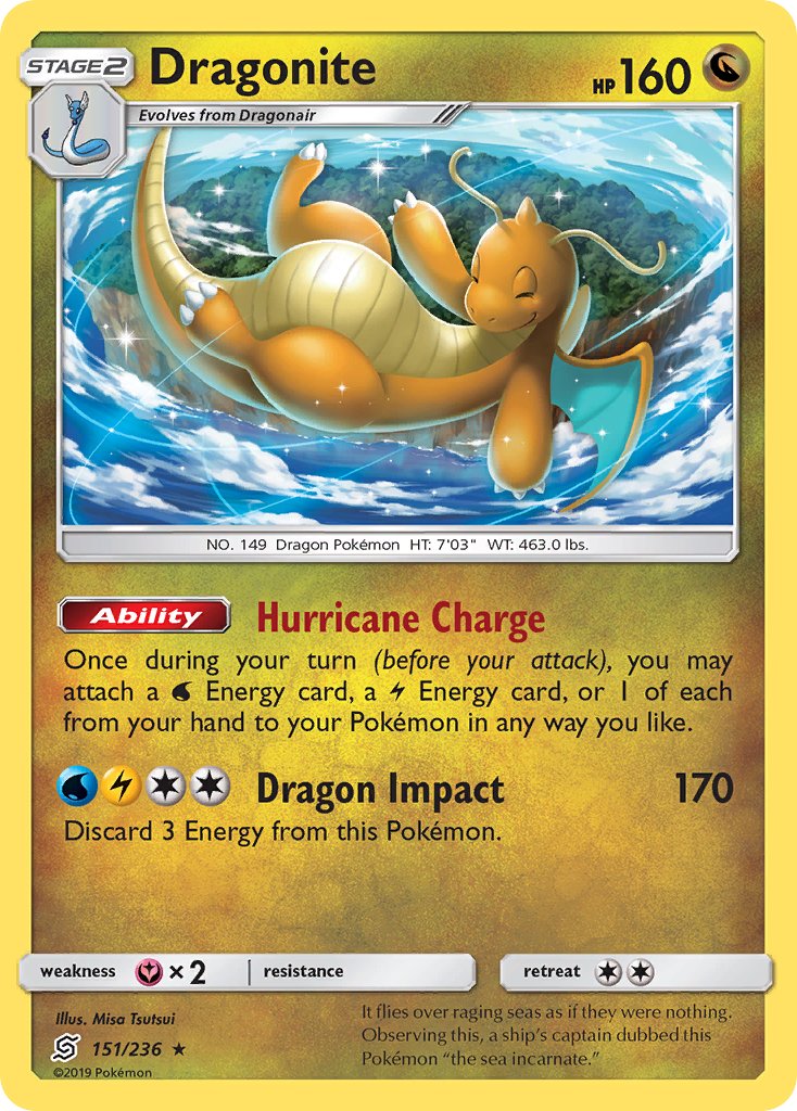 Dragonite (151/236) (Cracked Ice Holo) (Theme Deck Exclusives) [Sun & Moon: Unified Minds] | Play N Trade Winnipeg