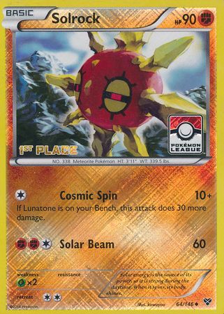 Solrock (64/146) (1st Place League Challenge Promo) [XY: Base Set] | Play N Trade Winnipeg