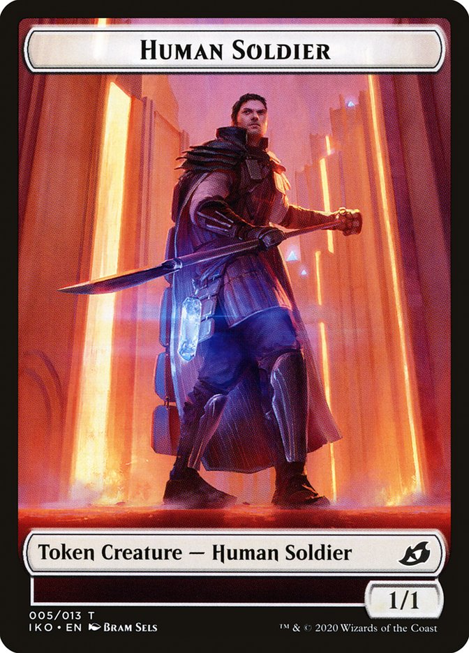 Human Soldier (005/013) [Ikoria: Lair of Behemoths Tokens] | Play N Trade Winnipeg