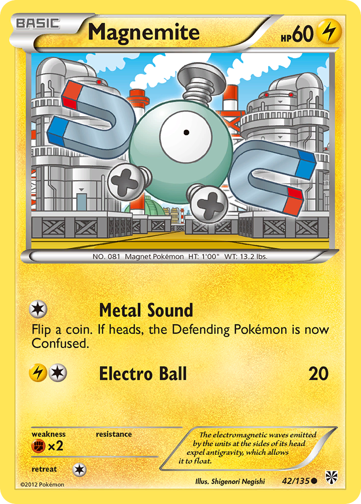 Magnemite (42/135) [Black & White: Plasma Storm] | Play N Trade Winnipeg