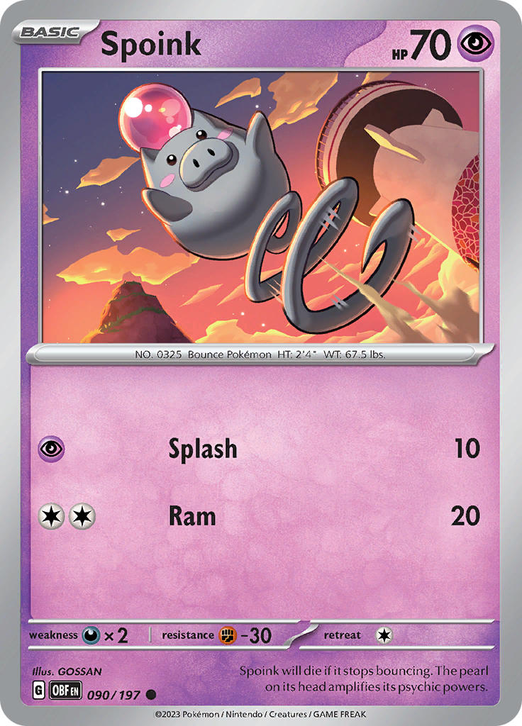 Spoink (090/197) [Scarlet & Violet: Obsidian Flames] | Play N Trade Winnipeg