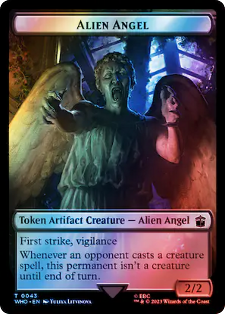 Alien Angel // Treasure (0063) Double-Sided Token (Surge Foil) [Doctor Who Tokens] | Play N Trade Winnipeg