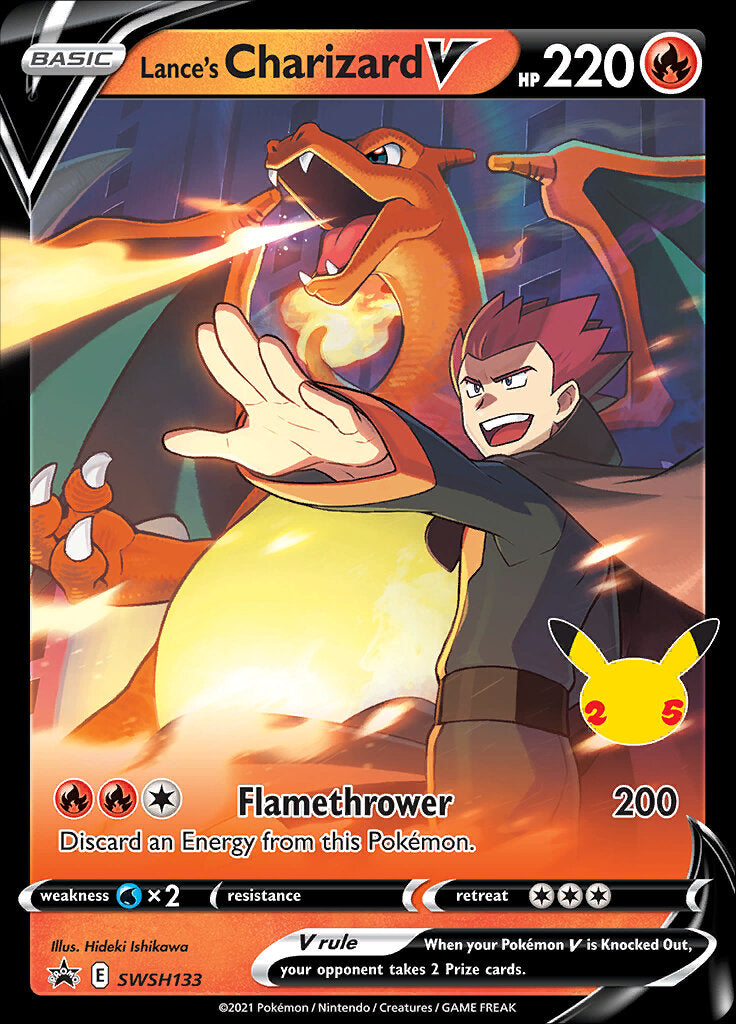 Lance's Charizard V (SWSH133) (Celebrations) [Sword & Shield: Black Star Promos] | Play N Trade Winnipeg