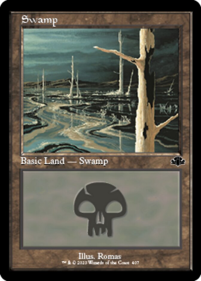 Swamp (407) (Retro) [Dominaria Remastered] | Play N Trade Winnipeg