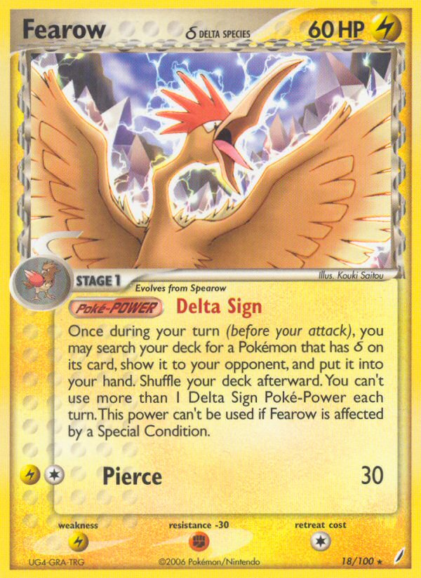 Fearow (18/100) (Delta Species) [EX: Crystal Guardians] | Play N Trade Winnipeg