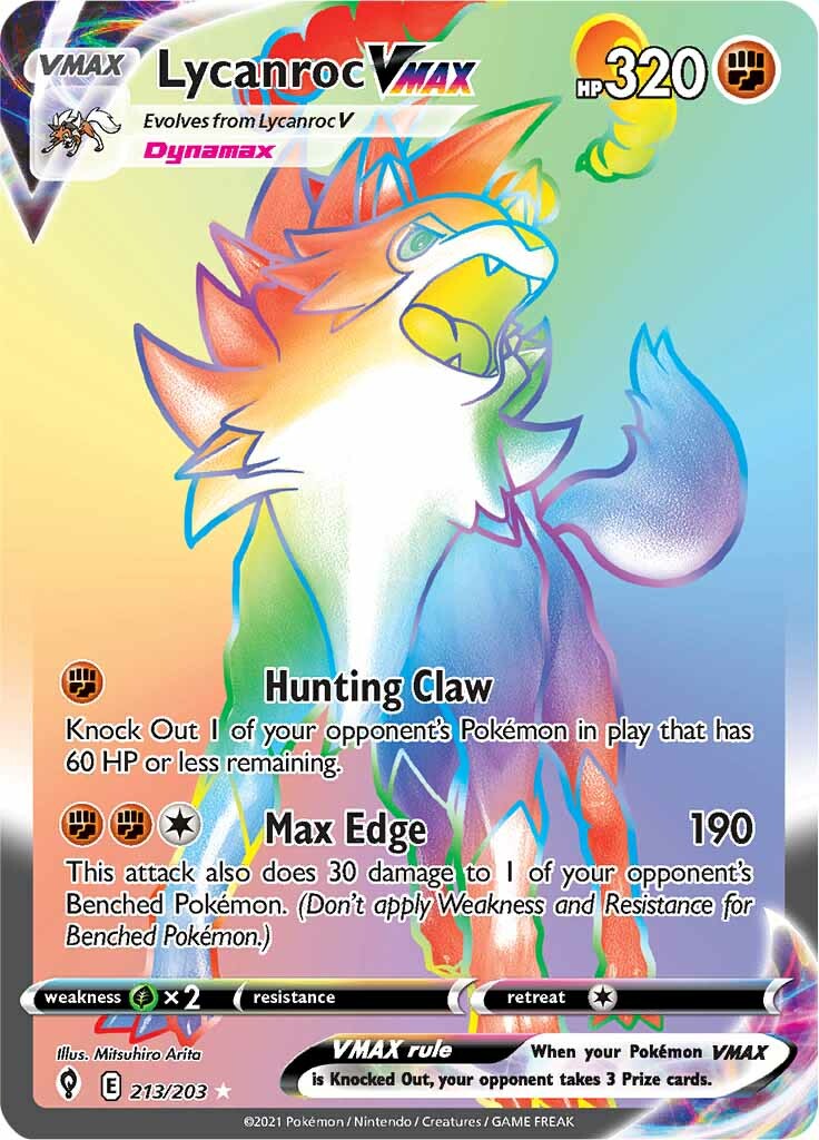 Lycanroc VMAX (213/203) [Sword & Shield: Evolving Skies] | Play N Trade Winnipeg