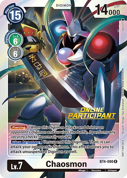 Chaosmon [BT4-090] (Online Participant) [Great Legend Promos] | Play N Trade Winnipeg