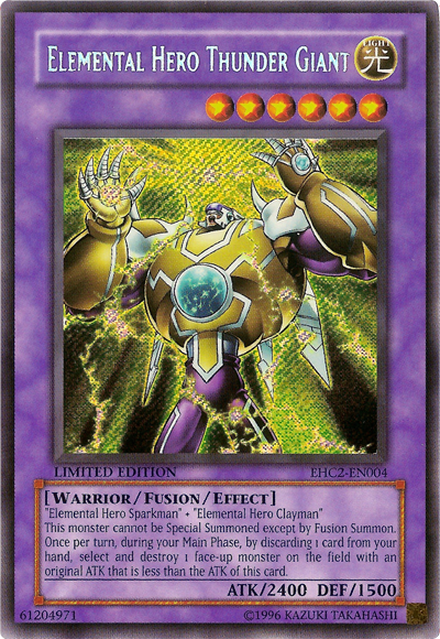 Elemental Hero Thunder Giant [EHC2-EN004] Secret Rare | Play N Trade Winnipeg