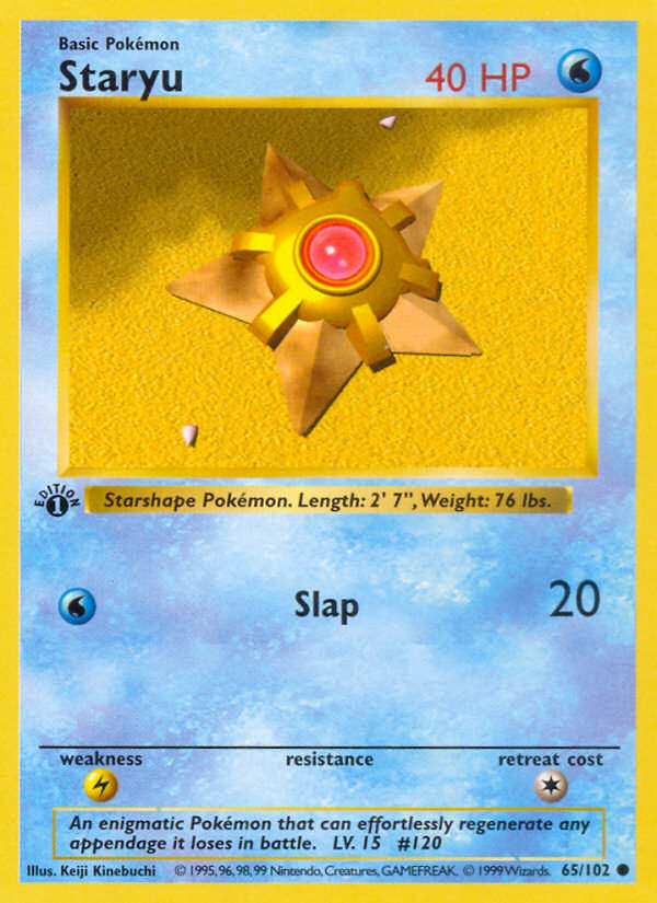 Staryu (65/102) (Shadowless) [Base Set 1st Edition] | Play N Trade Winnipeg