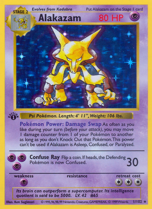 Alakazam (1/102) (Shadowless) [Base Set 1st Edition] | Play N Trade Winnipeg