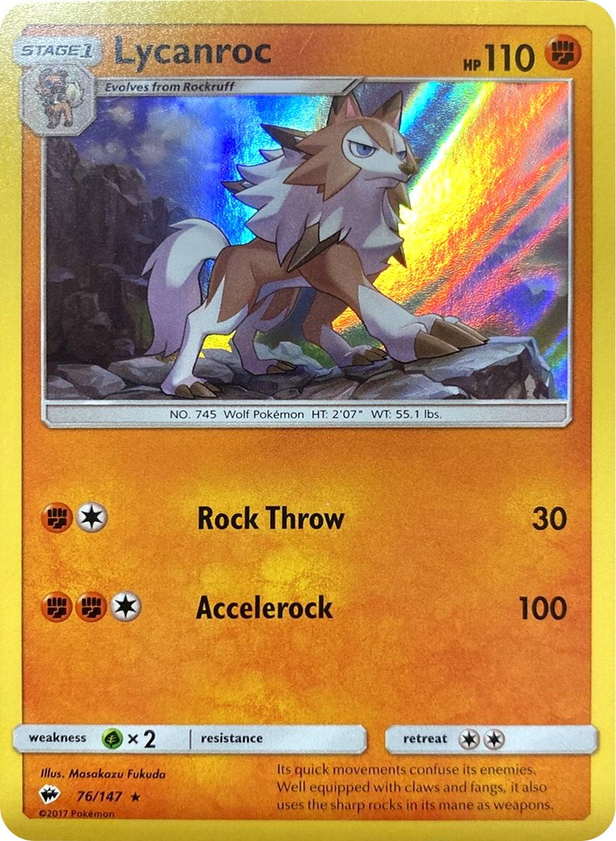 Lycanroc (76/147) (Water Web Holo) [Sun & Moon: Burning Shadows] | Play N Trade Winnipeg