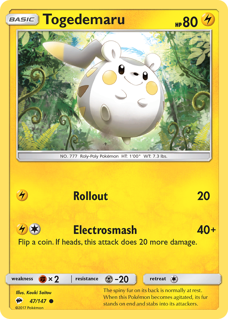 Togedemaru (47/147) [Sun & Moon: Burning Shadows] | Play N Trade Winnipeg