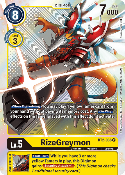 RizeGreymon [BT2-038] (Premium Pack) [Release Special Booster Ver.1.5] | Play N Trade Winnipeg