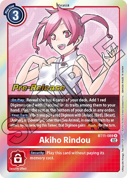 Akiho Rindou [BT11-089] [Dimensional Phase Pre-Release Promos] | Play N Trade Winnipeg