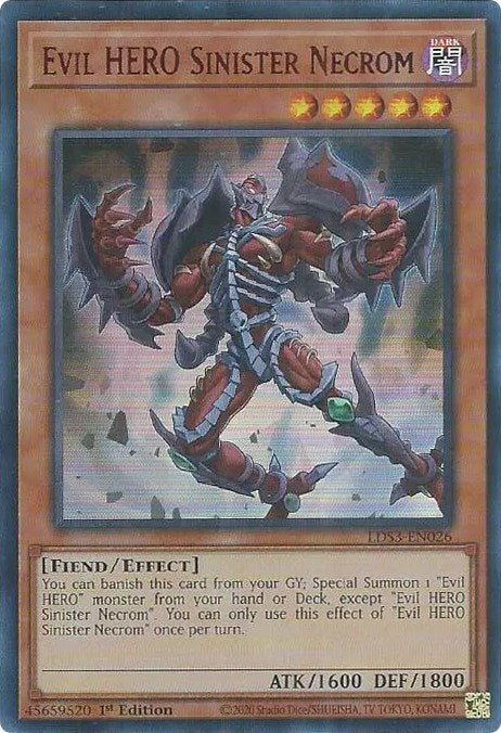 Evil HERO Sinister Necrom (Red) [LDS3-EN026] Ultra Rare | Play N Trade Winnipeg