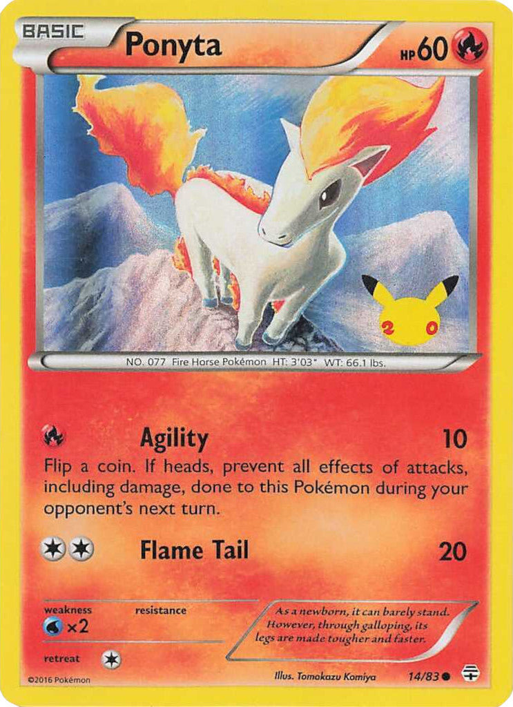 Ponyta (14/83) (20th Anniversary Stamp) [XY: Generations] | Play N Trade Winnipeg