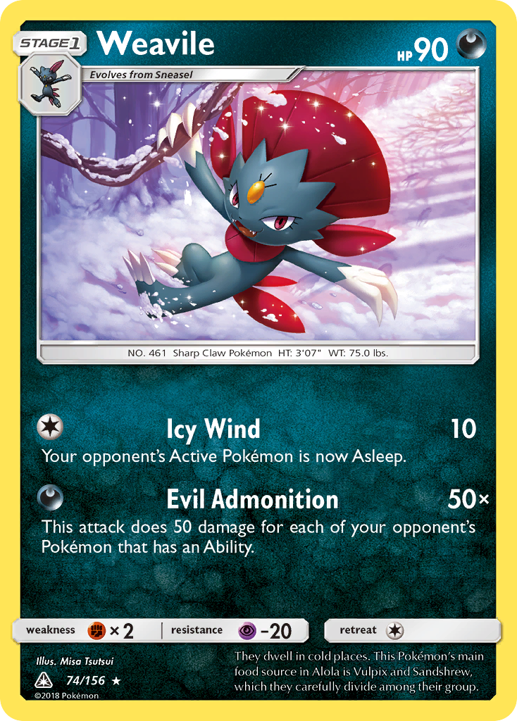 Weavile (74/156) [Sun & Moon: Ultra Prism] | Play N Trade Winnipeg