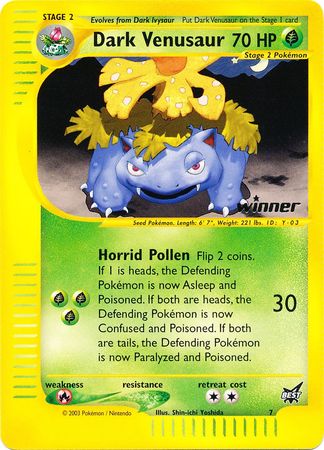 Dark Venusaur (7) (Winner) [Best of Promos] | Play N Trade Winnipeg