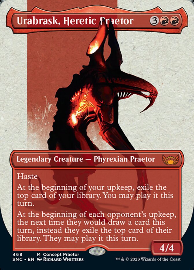 Urabrask, Heretic Praetor (Borderless Concept Praetors) [Phyrexia: All Will Be One] | Play N Trade Winnipeg