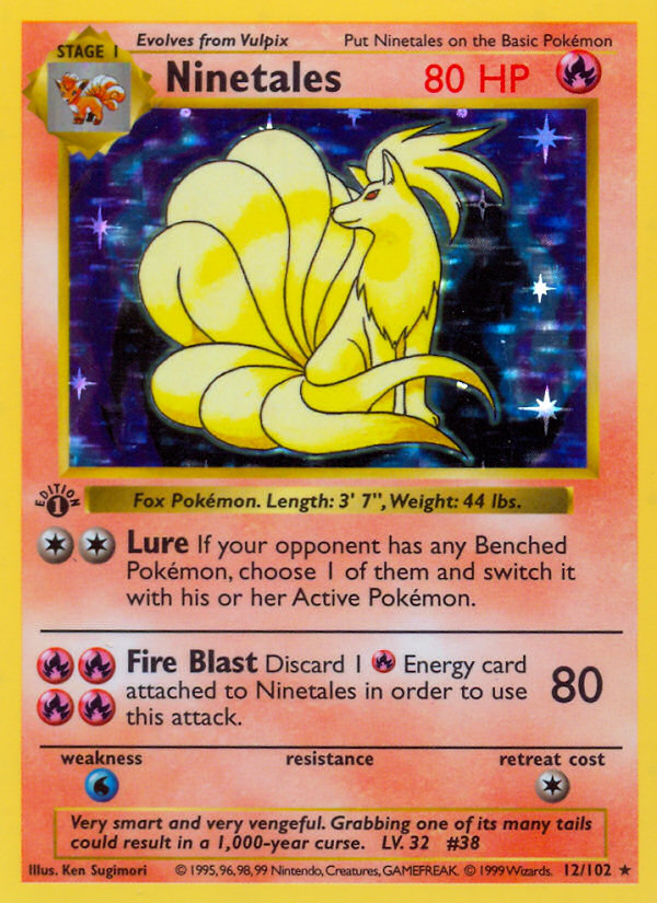 Ninetales (12/102) (Shadowless) [Base Set 1st Edition] | Play N Trade Winnipeg