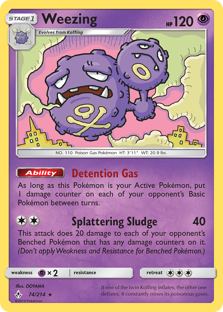 Weezing (74/214) [Sun & Moon: Unbroken Bonds] | Play N Trade Winnipeg