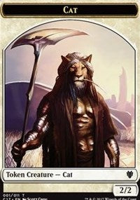 Cat (001) // Cat Warrior (008) Double-sided Token [Commander 2017 Tokens] | Play N Trade Winnipeg