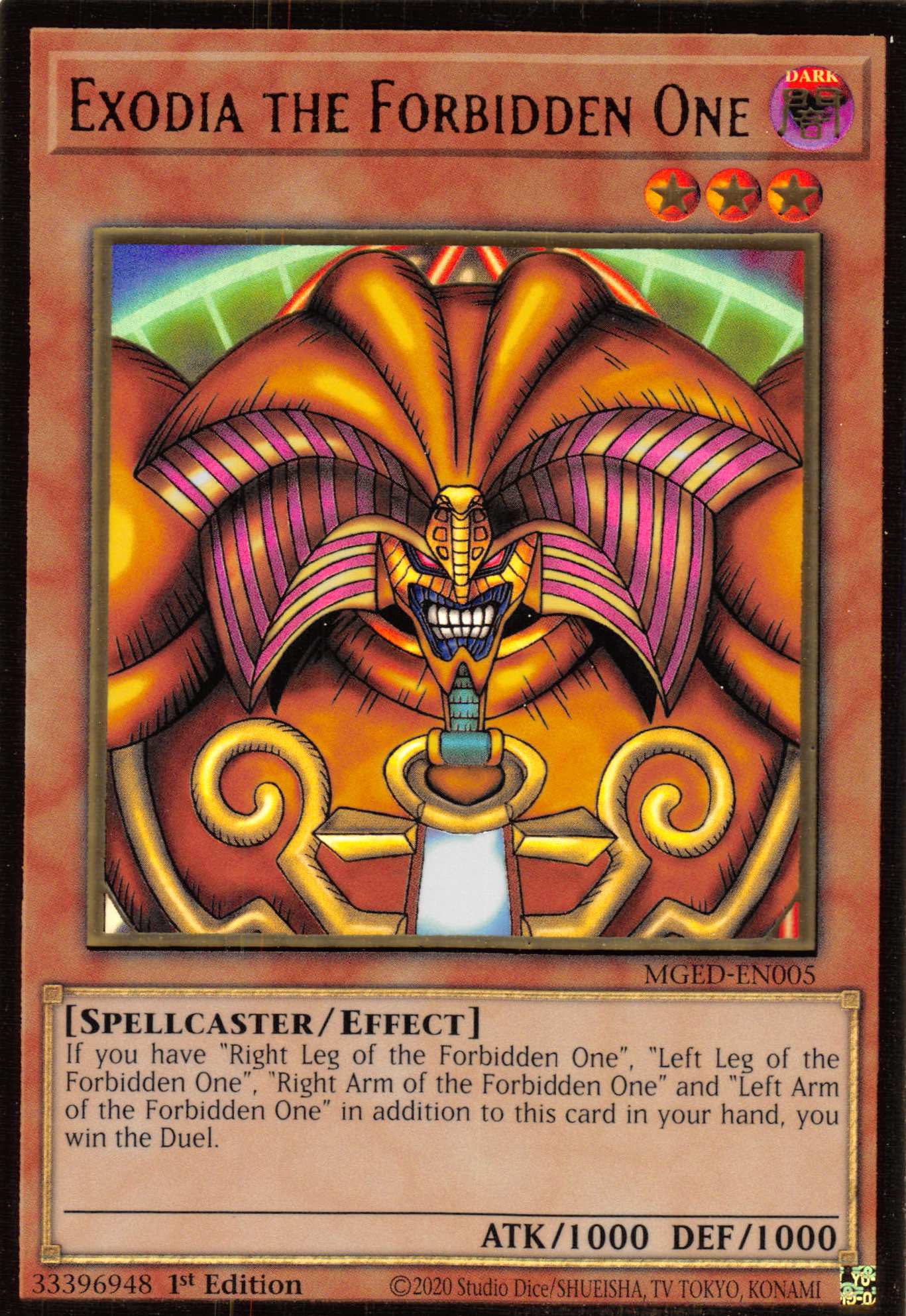 Exodia the Forbidden One [MGED-EN005] Gold Rare | Play N Trade Winnipeg