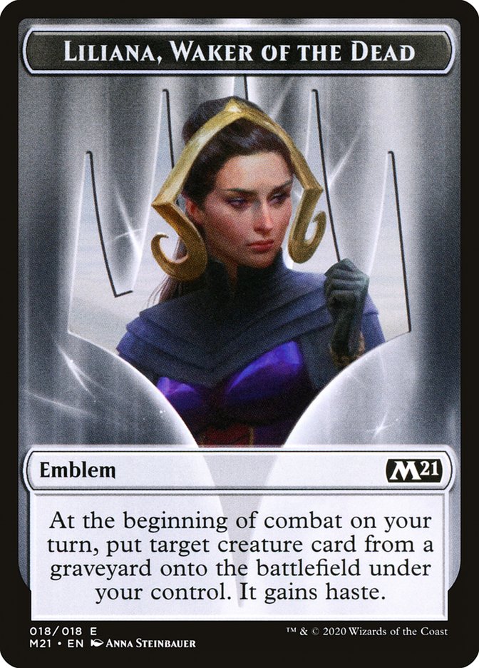 Liliana, Waker of the Dead Emblem [Core Set 2021 Tokens] | Play N Trade Winnipeg