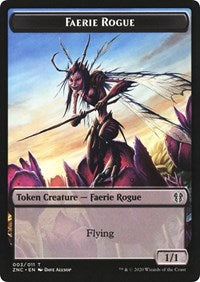 Faerie Rogue // Goblin Rogue Double-sided Token [Commander: Zendikar Rising Tokens] | Play N Trade Winnipeg