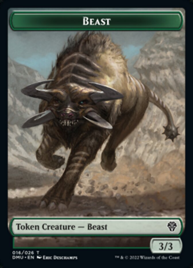 Soldier // Beast Double-sided Token [Dominaria United Tokens] | Play N Trade Winnipeg