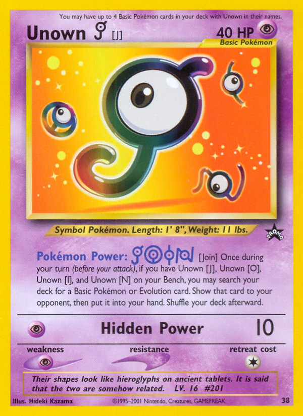 Unown [J] (38) [Wizards of the Coast: Black Star Promos] | Play N Trade Winnipeg