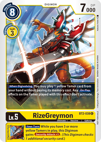 RizeGreymon [BT2-038] (Tournament Pack) [Release Special Booster Ver.1.5 Promos] | Play N Trade Winnipeg