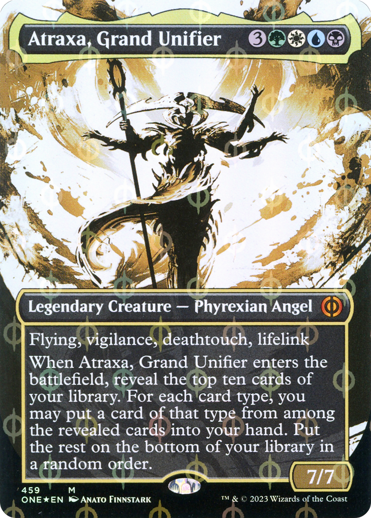 Atraxa, Grand Unifier (Borderless Ichor Step-and-Compleat Foil) [Phyrexia: All Will Be One] | Play N Trade Winnipeg