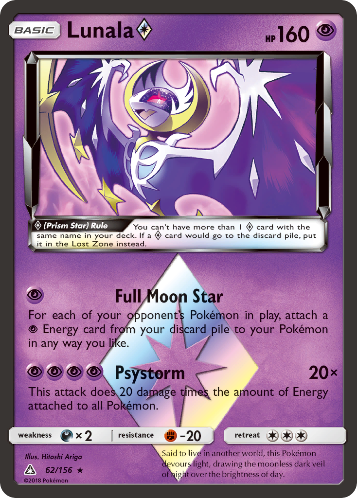 Lunala (62/156) (Prism Star) [Sun & Moon: Ultra Prism] | Play N Trade Winnipeg