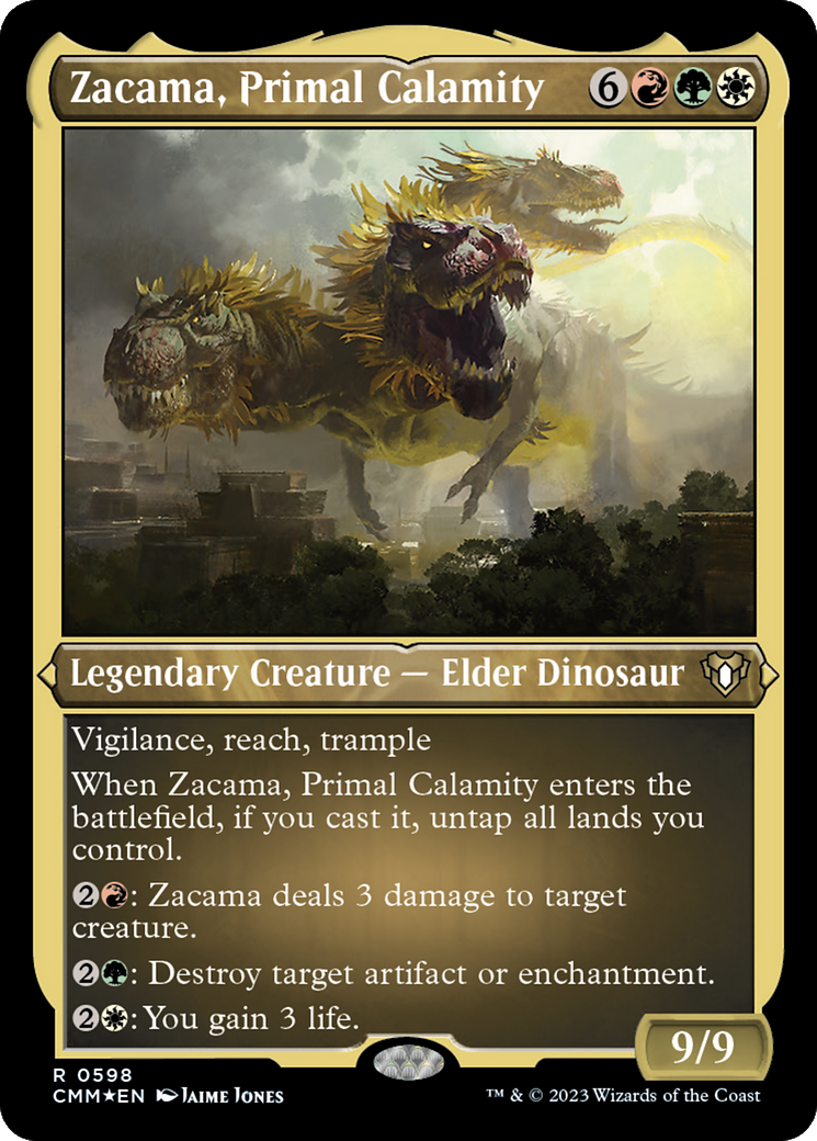 Zacama, Primal Calamity (Foil Etched) [Commander Masters] | Play N Trade Winnipeg