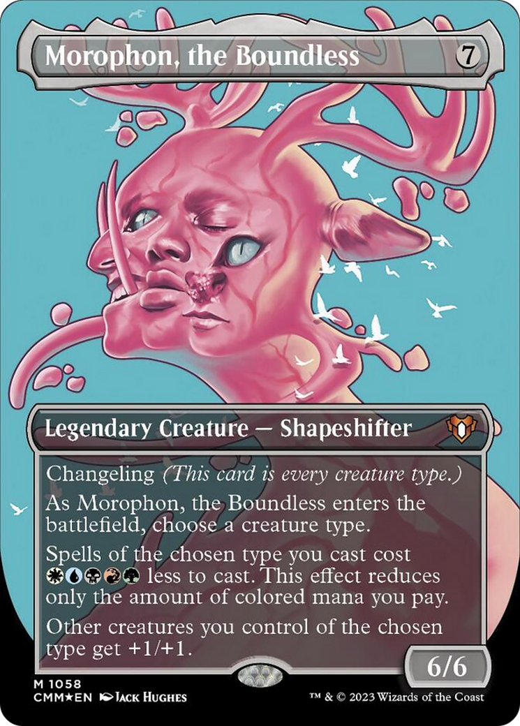 Morophon, the Boundless (Borderless Textured Foil Frame Break) [Commander Masters] | Play N Trade Winnipeg