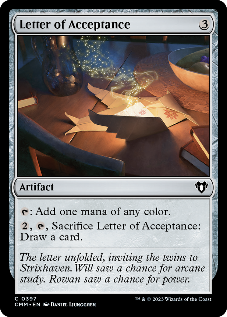 Letter of Acceptance [Commander Masters] | Play N Trade Winnipeg