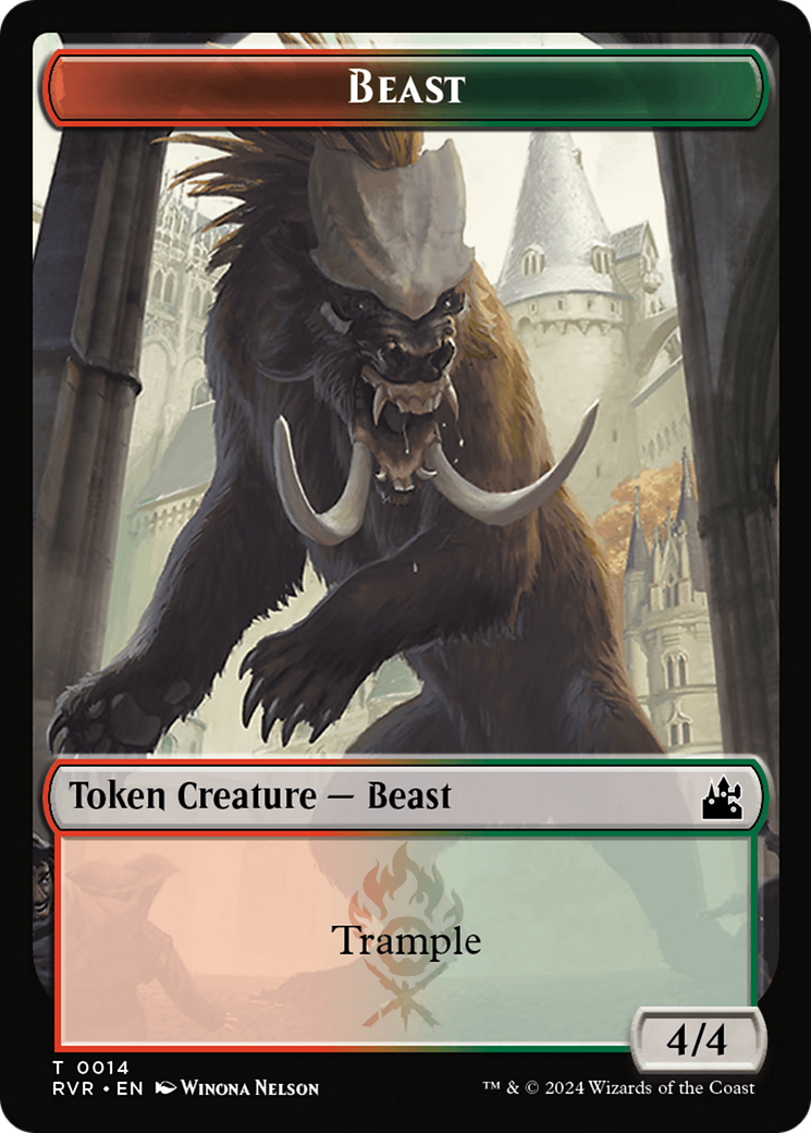 Goblin (0008) // Beast Double-Sided Token [Ravnica Remastered Tokens] | Play N Trade Winnipeg