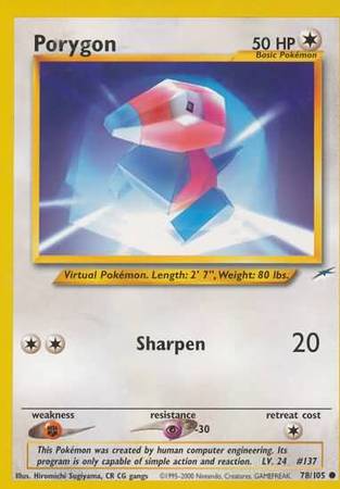 Porygon (78/105) [Neo Destiny Unlimited] | Play N Trade Winnipeg