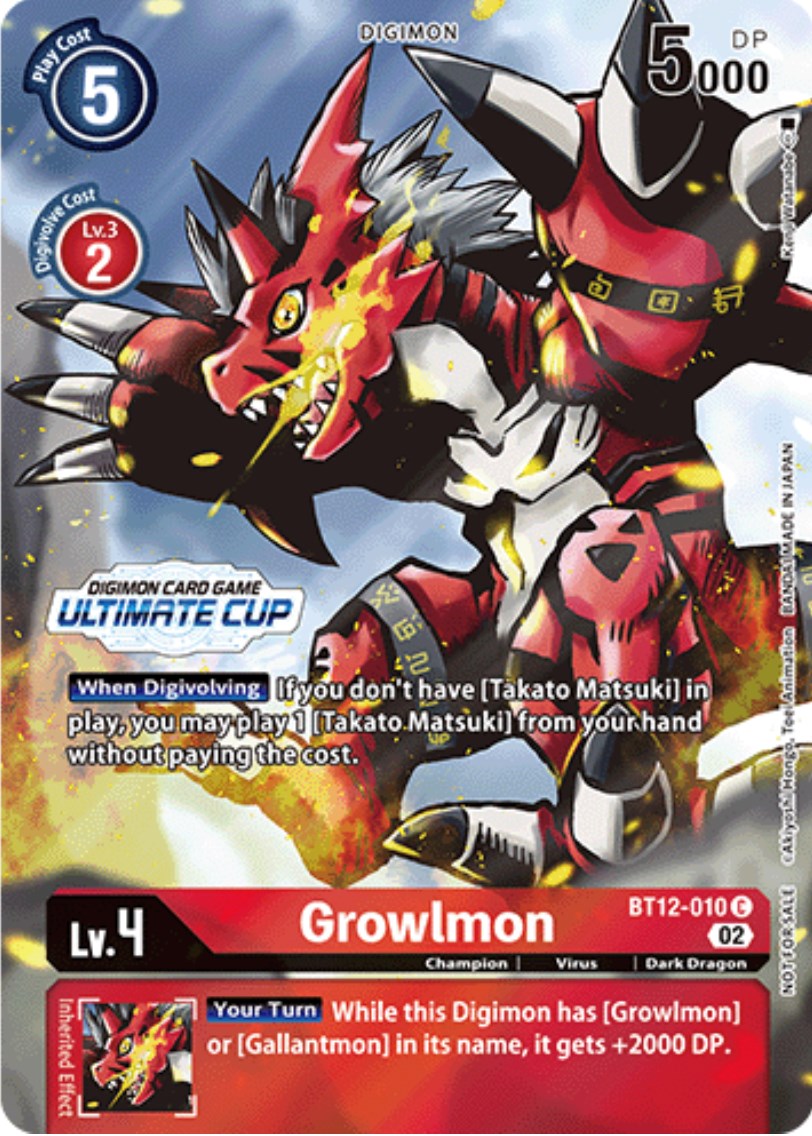 Growlmon [BT12-010] (Ultimate Cup) [Across Time Promos] | Play N Trade Winnipeg