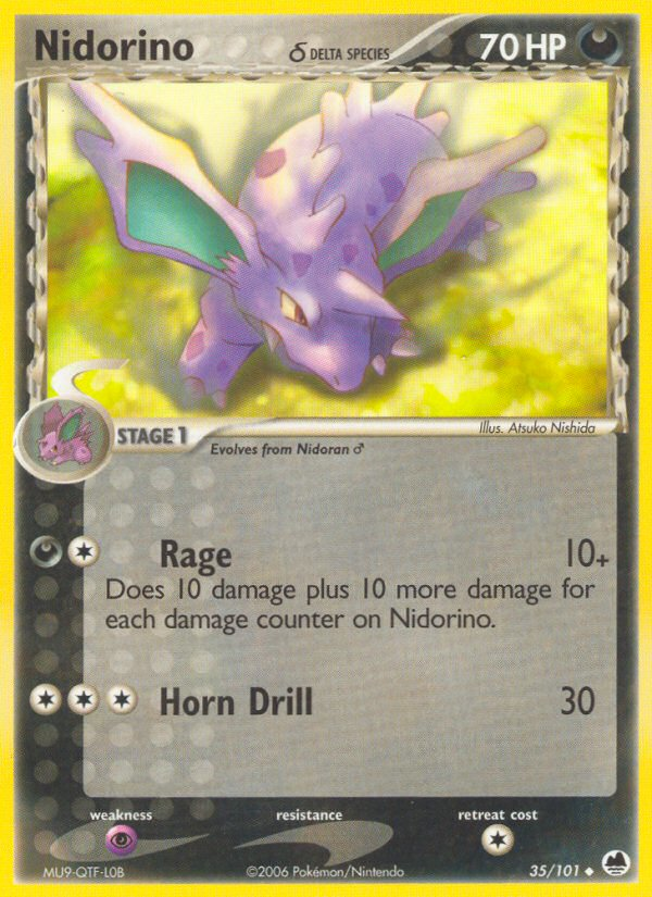 Nidorino (35/101) (Delta Species) [EX: Dragon Frontiers] | Play N Trade Winnipeg