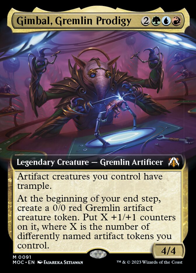 Gimbal, Gremlin Prodigy (Extended Art) [March of the Machine Commander] | Play N Trade Winnipeg