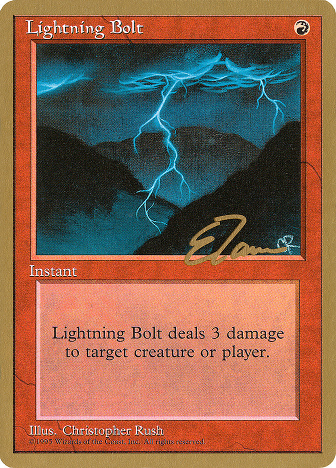 Lightning Bolt (Eric Tam) [Pro Tour Collector Set] | Play N Trade Winnipeg