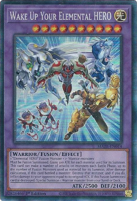 Wake Up Your Elemental HERO [MAZE-EN014] Collector's Rare | Play N Trade Winnipeg